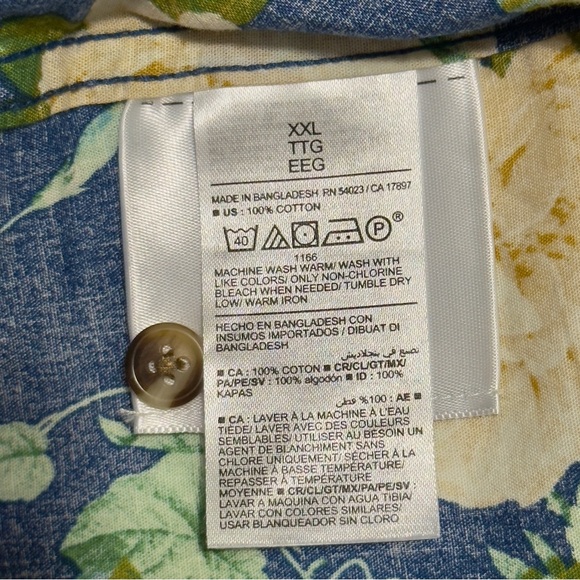 NEW Old Navy Blue and Yellow Casual Button Down Shirt Excellent - Picture 12 of 12